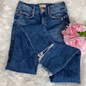 MOTHER jeans | 24 | mother the looker ankle Fray | made in USA ; distressed knee